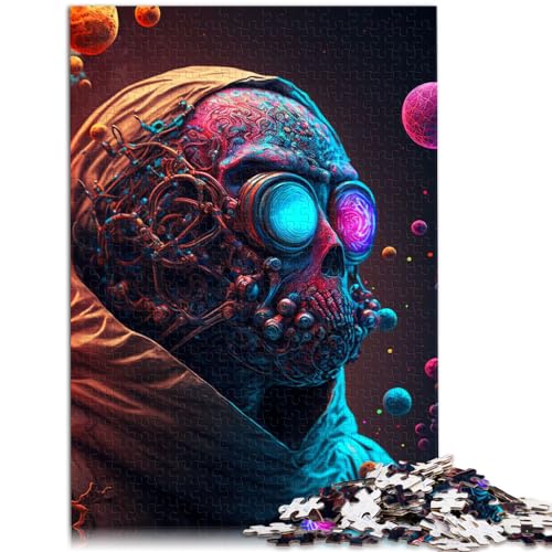 1000-teiliges Puzzle, Alien Invader, für Erwachsene, Geschenke für Erwachsene, Holzpuzzles für Erwachsene, Familiendekoration, Größe: 50 x 75 cm von LXQING