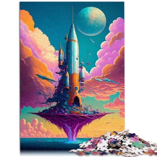 1000-teiliges Puzzle, Amazing Rocket The Sea, für Erwachsene und Kinder ab 12 Jahren, Holzpuzzle, anspruchsvolles Spiel, Größe: 50 x 75 cm von LXQING