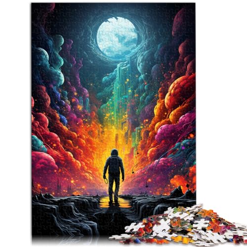 1000-teiliges Puzzle, Astronauten-Malset, für Erwachsene und Kinder, Holzpuzzle, Lernspiel, Größe: 50 x 75 cm von LXQING