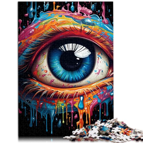 1000-teiliges Puzzle, Augen ausmalen, für Erwachsene, Familien-Holzpuzzle, tolles Geschenk für Erwachsene, Größe: 50 x 75 cm von LXQING