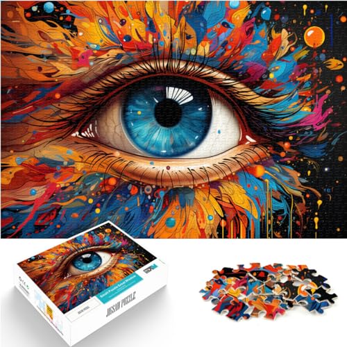 1000-teiliges Puzzle, Augen zum Ausmalen, für Erwachsene und Kinder ab 12 Jahren, Holzpuzzle, pädagogisches Spiel, herausforderndes Spielzeug, Größe: 50 x 75 cm von LXQING