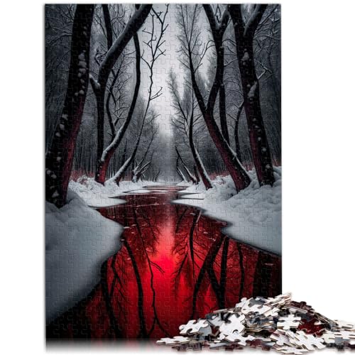 1000-teiliges Puzzle, Blood River, geeignet für Erwachsene und Kinder ab 12 Jahren, Holzpuzzle, Denkspiel als Spielzeug, Größe: 50 x 75 cm von LXQING