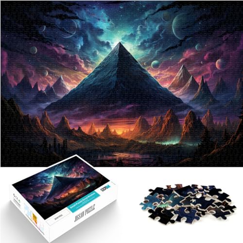 1000-teiliges Puzzle, Bunte Pyramide, für Erwachsene und Kinder ab 12 Jahren, Puzzle aus Holz, schwierige Puzzles für Frauen und Männer, Größe: 50 x 75 cm von LXQING