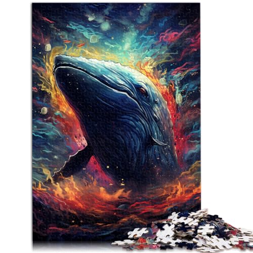 1000-teiliges Puzzle, Bunte Wale unter dem Meer, für Erwachsene und Kinder ab 12 Jahren, Holzpuzzle, zum Stressabbau, Größe: 50 x 75 cm von LXQING