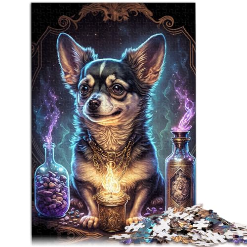 1000-teiliges Puzzle, Chihuahua-Hund, geeignet für Erwachsene und Kinder ab 12 Jahren, Holzpuzzle, Denkspiel, Größe: 50 x 75 cm von LXQING