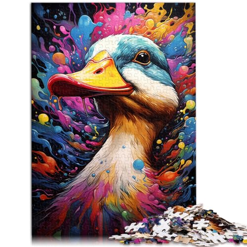 1000-teiliges Puzzle, Ente zum Ausmalen, geeignet für Erwachsene und Kinder ab 12 Jahren, Holzpuzzle, lustige Spiele für die ganze Familie, Größe: 50 x 75 cm von LXQING