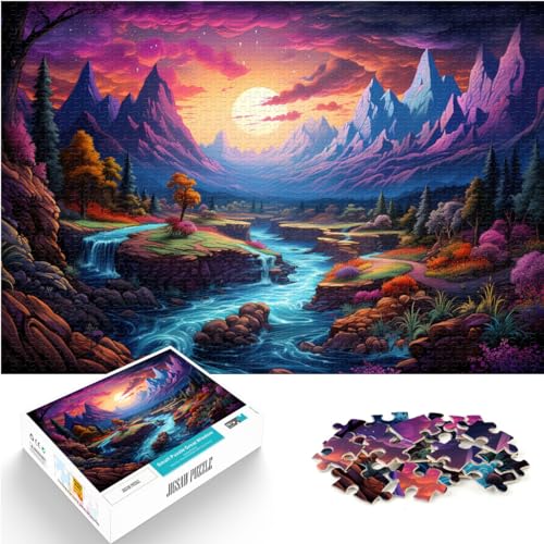 1000-teiliges Puzzle, Fantasie-Farblandschaft, Puzzles für 12-Jährige, Holzpuzzles, tolles Geschenk für Erwachsene, Größe: 50 x 75 cm von LXQING