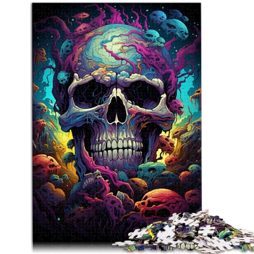 1000-teiliges Puzzle, Fantasie-Totenkopf, bunt, für Erwachsene und Kinder ab 12 Jahren, Holzpuzzle, Denkspiel, Spielzeug, Größe: 50 x 75 cm von LXQING