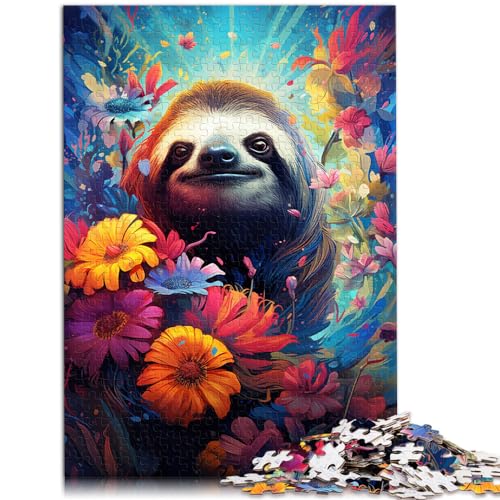 1000-teiliges Puzzle, Faultier zum Ausmalen, geeignet für Erwachsene und Kinder ab 12 Jahren, Holzpuzzle, Stressabbau-Spielzeug, Größe: 50 x 75 cm von LXQING