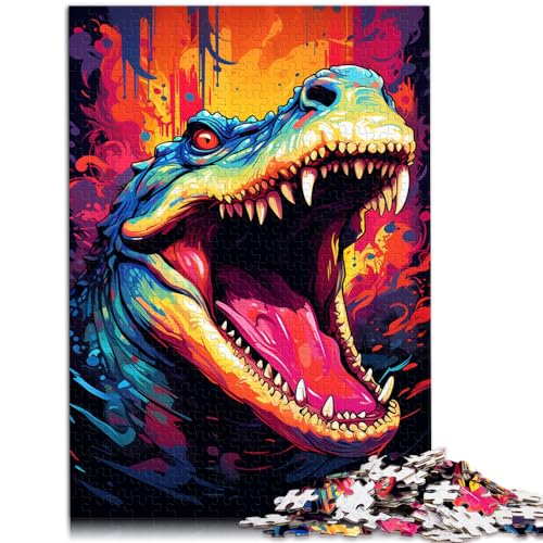 1000-teiliges Puzzle, Krokodil zum Ausmalen, für Erwachsene und Kinder ab 12 Jahren, Holzpuzzle, Lernspiel, Herausforderungsspielzeug, Größe: 50 x 75 cm von LXQING