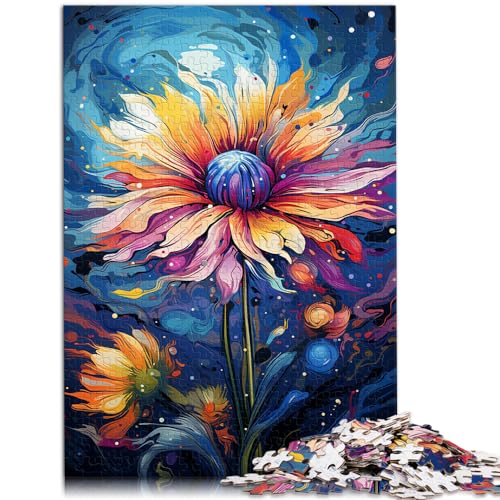 1000-teiliges Puzzle, Lernspiele, Kornblume, psychedelisch, für Erwachsene und Kinder ab 12 Jahren, Puzzle aus Holz, tolles Geschenk für Erwachsene, Größe: 50 x 75 cm von LXQING