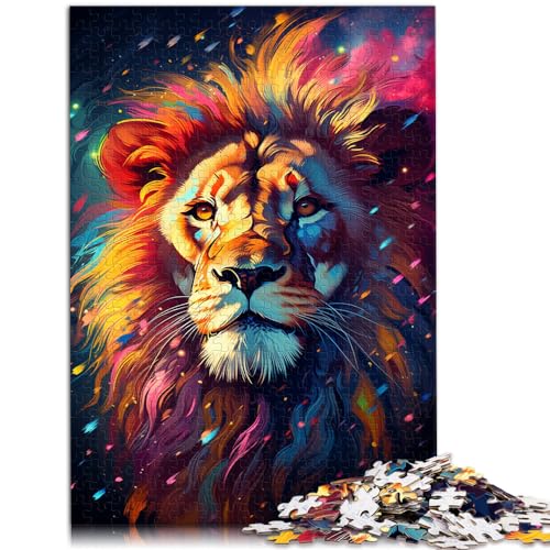 1000-teiliges Puzzle, Löwe zum Ausmalen, für Erwachsene und Kinder ab 12 Jahren, Holzpuzzle, Familienaktivität, Größe: 50 x 75 cm von LXQING