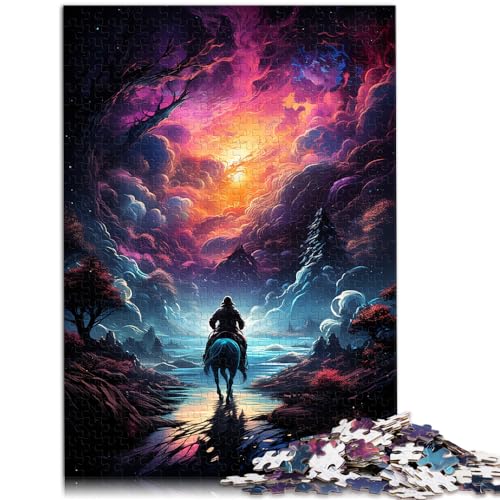 1000-teiliges Puzzle, Ritter auf dem Planeten, für Erwachsene und Kinder ab 12 Jahren, Holzpuzzle, Erwachsene, Größe: 50 x 75 cm von LXQING