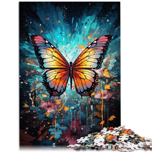 1000-teiliges Puzzle, Schmetterling zum Ausmalen, geeignet für Kinder ab 12 Jahren, Holzpuzzle, pädagogisches Lernpuzzle, Größe: 50 x 75 cm von LXQING