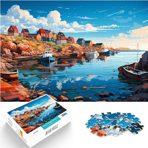 1000-teiliges Puzzle, Schwedens Ostküste ausmalen, für Erwachsene und Kinder ab 12 Jahren, Holzpuzzle, lustige Aktivitäten zu Hause, Geburtstagsgeschenk, Reisegeschenk, Größe: 50 x 75 cm von LXQING