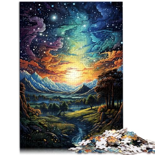 1000-teiliges Puzzle, Sternenhimmel-Nachtansicht, geeignet für Kinder ab 12 Jahren, Holzpuzzle, Heimdekorations-Puzzle, Größe: 50 x 75 cm von LXQING