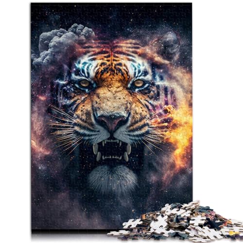 1000-teiliges Puzzle, Tiger, für Erwachsene, Geschenke für Erwachsene, Holzpuzzles für Erwachsene, tolles Geschenk für Erwachsene, Größe: 50 x 75 cm von LXQING