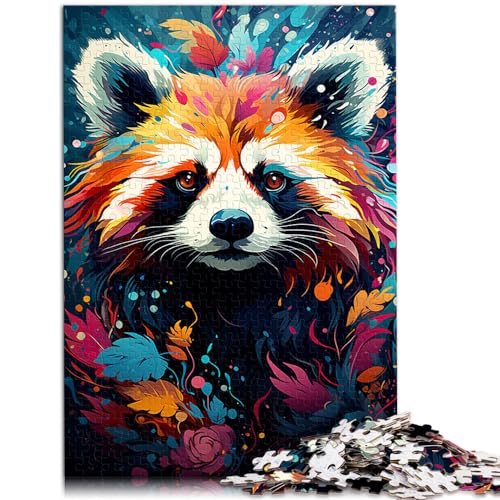 1000-teiliges Puzzle, Waschbär zum Ausmalen, für Erwachsene und Kinder ab 12 Jahren, Holzpuzzle, tolles Geschenk für Erwachsene, Größe: 50 x 75 cm von LXQING