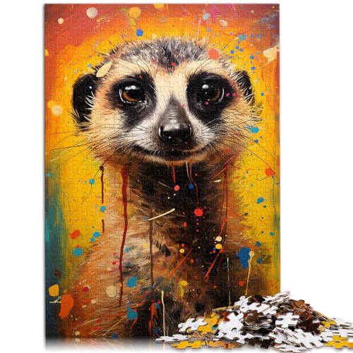 1000-teiliges Puzzle, buntes Erdmännchen, für Erwachsene und Kinder ab 12 Jahren, Holzpuzzle, tolles Geschenk für Erwachsene, Größe: 50 x 75 cm von LXQING