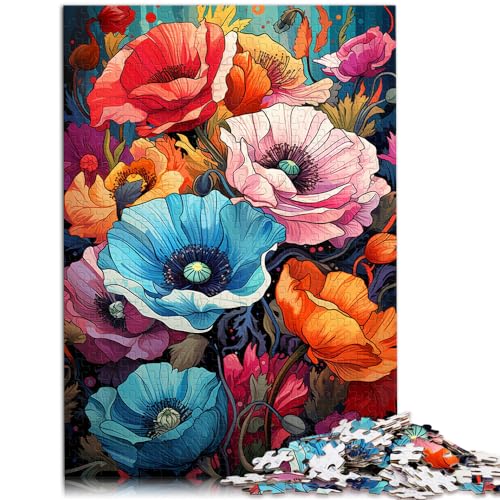 1000-teiliges Puzzle, farbenfrohe, psychedelische Mohnblumen, für Teenager und Kinder, Holzpuzzle, Puzzle-Wanddekoration, Größe: 50 x 75 cm 1000-teiliges Puzzle, farbenfrohe, psychedelische Mohnblumen, für Teenager und Kinder, Holzpuzzle, Puzzle-Wanddekoration, Größe: 50 x 75 cm von LXQING