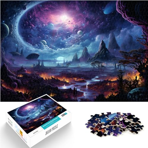 1000-teiliges Puzzle, farbenfrohe, psychedelische Unterwasserwelt, Puzzles für 12-Jährige, Holzpuzzles für Erwachsene, Denksport-Puzzle, Größe: 50 x 75 cm von LXQING