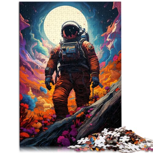 1000-teiliges Puzzle, farbenfrohe Psychedelia für Weltraumastronauten, Puzzles für 12-Jährige, Holzpuzzle, Puzzle zum Stressabbau, Größe: 50 x 75 cm von LXQING