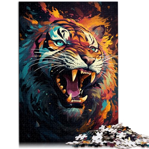 1000-teiliges Puzzle, geheimnisvoller Tiger, Puzzle aus Holz für 12-Jährige, anspruchsvolles Spiel, Größe: 50 x 75 cm von LXQING