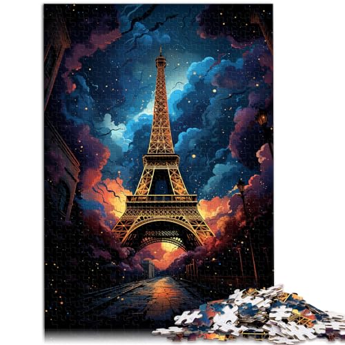 1000-teiliges Puzzle-Spielzeug, Bunter Eiffelturm, für Erwachsene und Kinder ab 12 Jahren, Holzpuzzle, Familienunterhaltungsspielzeug, Größe: 50 x 75 cm von LXQING