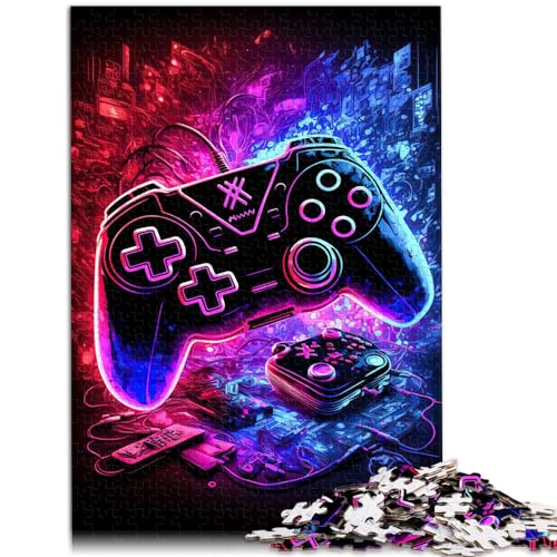 1000-teiliges Puzzle-Spielzeug, Gaming-Neon, für Erwachsene und Kinder ab 12 Jahren, Holzpuzzle, tolles Geschenk für Erwachsene, Größe: 50 x 75 cm von LXQING