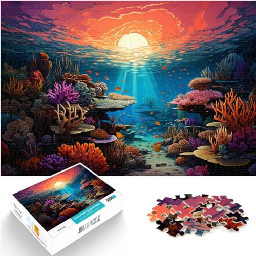 1000-teiliges Puzzle für Erwachsene, „Great Barrier Reef“ ausmalen, für Erwachsene und Kinder ab 12 Jahren, Holzpuzzle, Lernpuzzle, Familienspiel, Größe: 50 x 75 cm von LXQING