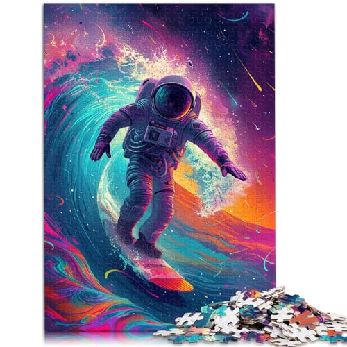 1000-teiliges Puzzle für Erwachsene, Astronauten-Surfen, Holzpuzzle als Geschenk für Erwachsene, Stressabbau, Größe: 50 x 75 cm von LXQING