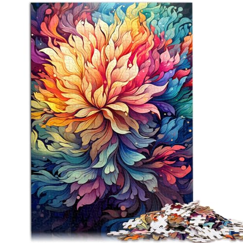 1000-teiliges Puzzle für Erwachsene, Blumen zum Ausmalen, geeignet für Erwachsene und Kinder ab 12 Jahren, Holzpuzzle, Lernspiel, Größe: 50 x 75 cm von LXQING