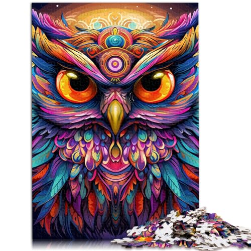 1000-teiliges Puzzle für Erwachsene, Fantasy Art Owl, geeignet für Erwachsene und Kinder ab 12 Jahren, Holzpuzzle, Denkspiel, Größe: 50 x 75 cm von LXQING