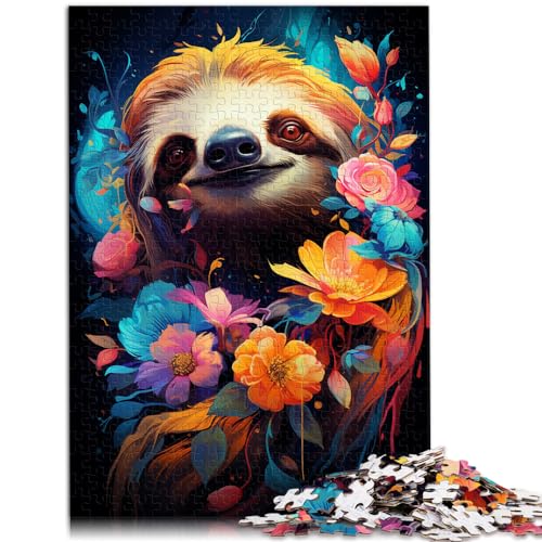 1000-teiliges Puzzle für Erwachsene, Faultier zum Ausmalen, für Erwachsene und Kinder ab 12 Jahren, Holzpuzzle, Heimdekoration, Größe: 50 x 75 cm von LXQING