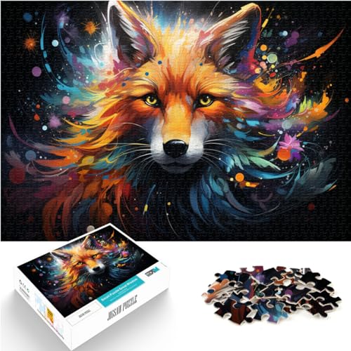 1000-teiliges Puzzle für Erwachsene, Fuchs zum Ausmalen, geeignet für Erwachsene und Jugendliche ab 12 Jahren, Holzpuzzle, Stressabbau-Spielzeug, Größe: 50 x 75 cm von LXQING