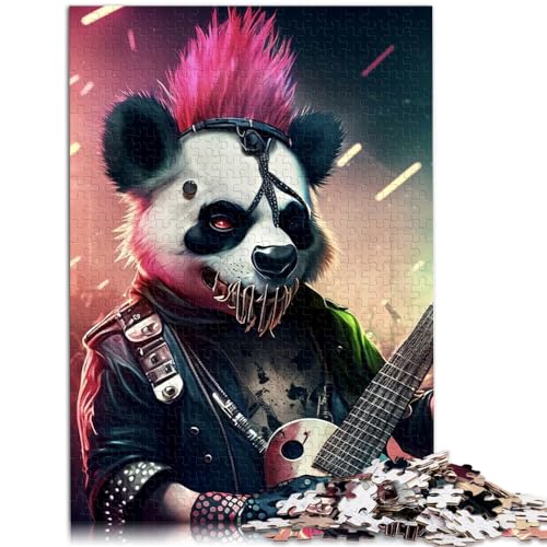 1000-teiliges Puzzle für Erwachsene, Hip-Hop-Panda, für Erwachsene und Familien, Holzpuzzle, schwieriges, schweres Puzzle für Frauen und Männer, Größe: 50 x 75 cm von LXQING