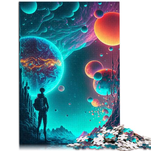 1000-teiliges Puzzle für Erwachsene, Weltraumreise, geeignet für Erwachsene und Kinder ab 12 Jahren, Holzpuzzle, Geschenkspielzeug, Größe: 50 x 75 cm von LXQING