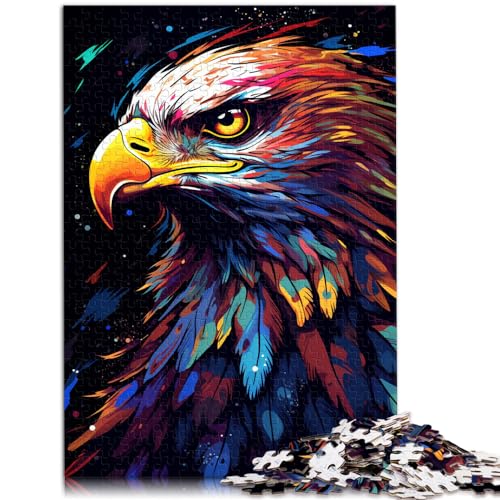 1000-teiliges Puzzle für Erwachsene, farbenfroher Adler, für Kinder ab 12 Jahren, Holzpuzzle, schwieriges Puzzle für Frauen und Männer, Größe: 50 x 75 cm von LXQING