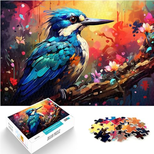 1000-teiliges Puzzle für Erwachsene und Kinder, Bunter Psychedelischer Specht, Geeignet für Erwachsene und Jugendliche ab 12 Jahren, Holzpuzzle, Denkspiel, Größe: 50 x 75 cm von LXQING