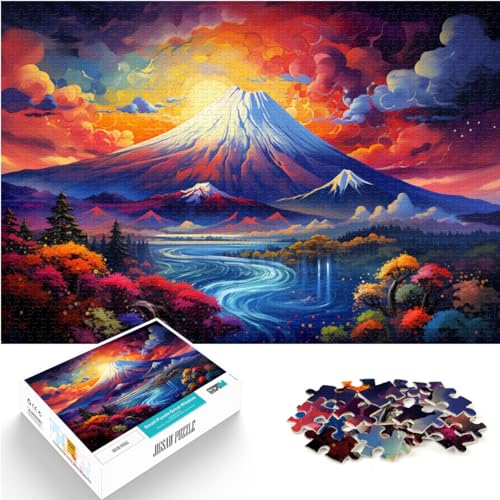1000-teiliges Puzzle für Erwachsene und Kinder, Fantasie-Berg Fuji in Japan, für Erwachsene und Kinder ab 12 Jahren, Holzpuzzle, Spielzeug, Denkspiel, Größe: 50 x 75 cm von LXQING