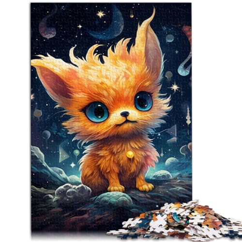 1000-teiliges Puzzle für Erwachsene und Kinder, Fantasy-Tierbabys, geeignet für Erwachsene und Kinder ab 12 Jahren, Holzpuzzle, Denkspiel, Größe: 50 x 75 cm von LXQING