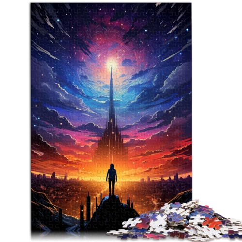 1000-teiliges Puzzle für Erwachsene und Kinder, Flucht aus der farbenfrohen Psychedelia der Stadt, für Erwachsene und Kinder ab 12 Jahren, Holzpuzzle, Denkspiel als Spielzeug, Größe: 50 x 75 cm von LXQING