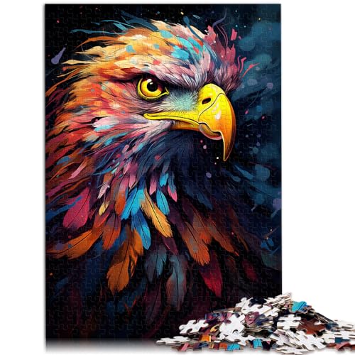 1000-teiliges Puzzlespiel, Adler in Farbe malen, für Erwachsene, Familien oder Kinder, Holzpuzzle, Puzzle mit farbenfrohen Designs, Größe: 50 x 75 cm von LXQING