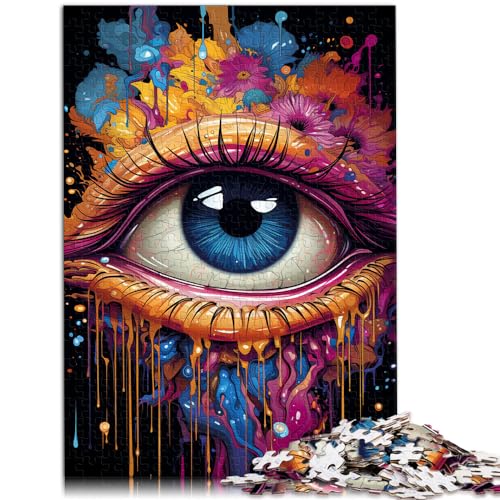 1000-teiliges Puzzlespiel, Augen ausmalen, für Erwachsene und Kinder ab 12 Jahren, Holzpuzzle, Weihnachtspuzzlegeschenke, Größe: 50 x 75 cm von LXQING