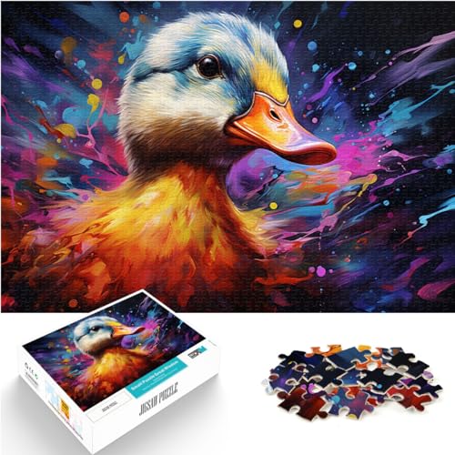 1000-teiliges Puzzlespiel, Ente zum Ausmalen, für Erwachsene und Kinder ab 12 Jahren, Holzpuzzle, lustiges Geschenk, Größe: 50 x 75 cm von LXQING