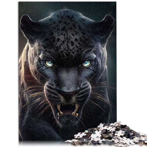 1000-teiliges Puzzlespiel, Feuriger Panther, für Erwachsene und Kinder ab 12 Jahren, Holzpuzzle, Spielspielzeug für Erwachsene, Größe: 50 x 75 cm von LXQING