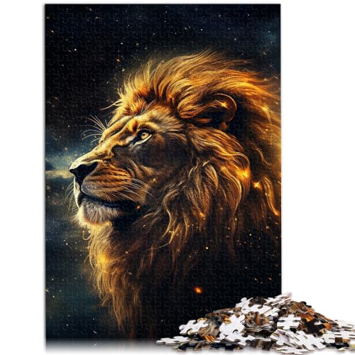 300 Teile für Geschenke für Erwachsene, Goldener Löwe der Galaxie, für Erwachsene und Kinder ab 12 Jahren, Holzpuzzle, tolles Geschenk für Erwachsene, Größe: 26 x 38 cm von LXQING