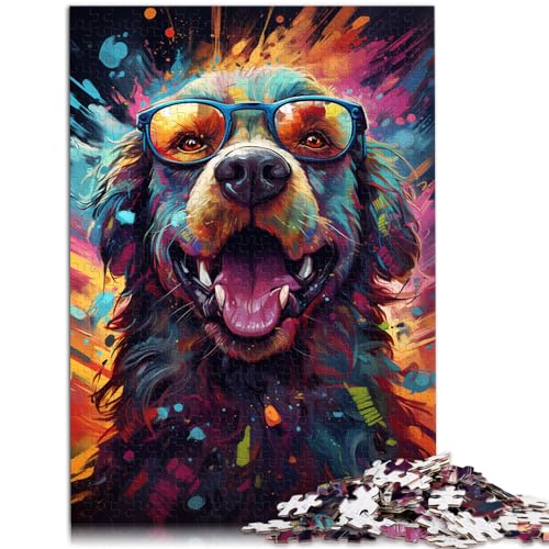 300-teiliges Puzzle, Hund zum Ausmalen, Holzpuzzle für Jugendliche und Erwachsene, anspruchsvolle Puzzles für Erwachsene, Größe: 26 x 38 cm von LXQING