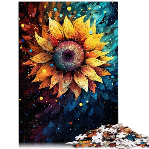 300-teiliges Puzzle, Sonnenblume zum Ausmalen, für Erwachsene und Kinder ab 12 Jahren, Holzpuzzle, lustiges Puzzle für die ganze Familie, Größe: 26 x 38 cm von LXQING