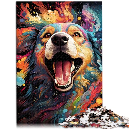300-teiliges Puzzlespiel, Schäferhund zum Ausmalen, für Erwachsene und Kinder ab 12 Jahren, Holzpuzzle, tolles Geschenk für Erwachsene, Größe: 26 x 38 cm von LXQING